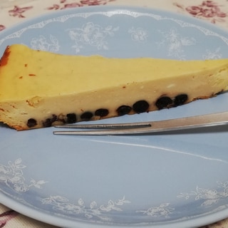 ブルーベリーと松の実の簡単チーズケーキ